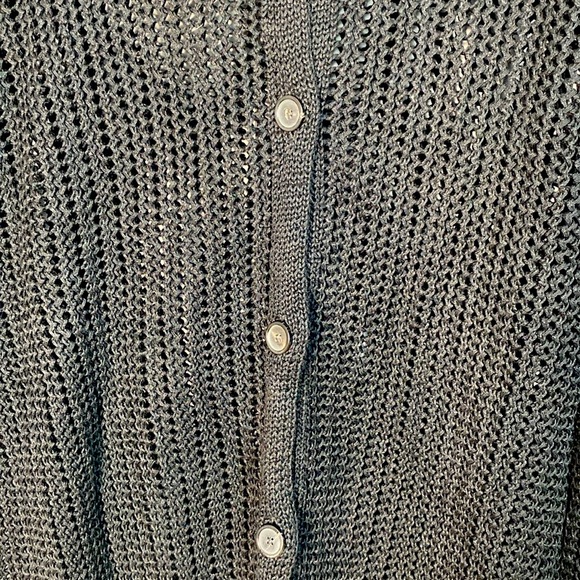 Piazza Sempione Crocket Black Knit Women's Sweater Cardigan size 46 - Picture 6 of 10